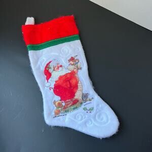 Vintage 1984 Giordano Christmas stocking santa making a list